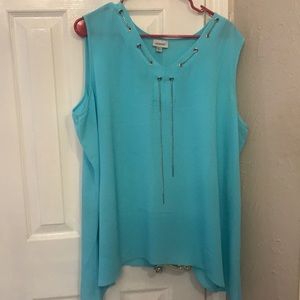 Avenue teal blue tank top blouse size 22/24